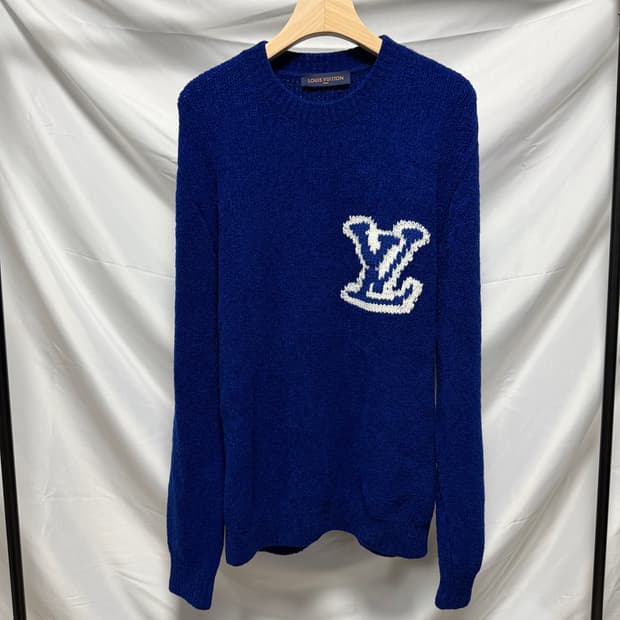 [S+급/XL] 루이비통 LV 인타르시아 크루넥 니트 블루