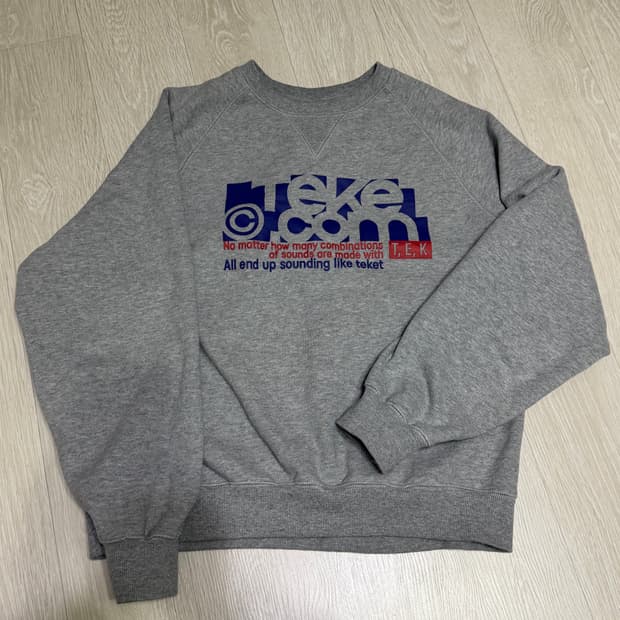 테켓 폴더 맨투맨 멜란지 그레이 M