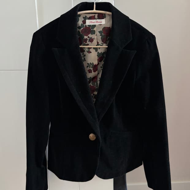 빈티지 벨벳 자켓 프리즈프레임 플라워