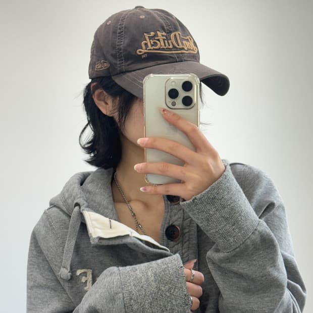 VonDutch 본더치 브라운 스티치 포인트 볼캡