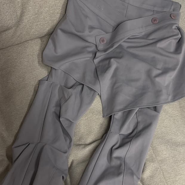 오호스 랩 오버 트랙팬츠 그레이