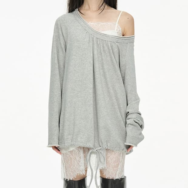 세릭 Round Hem String Top