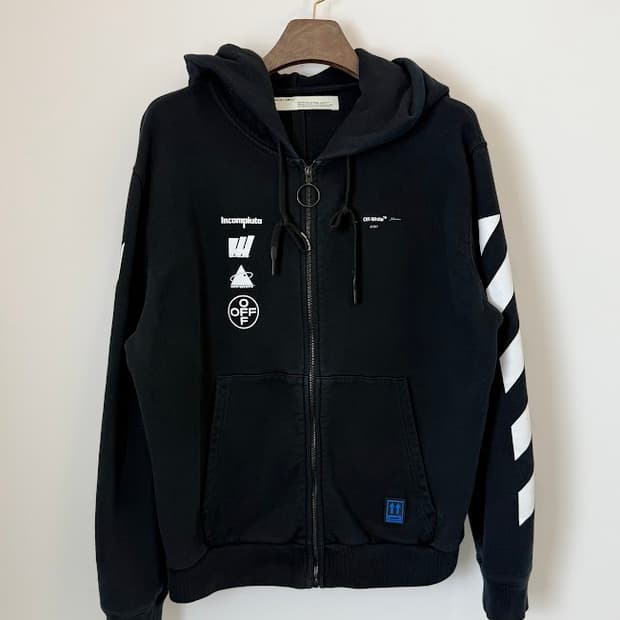 오프화이트 마리아나 후드집업 블랙