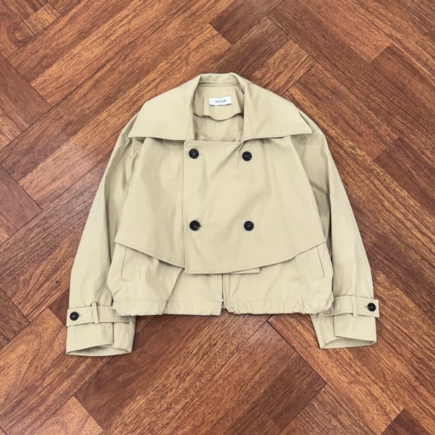 M(66) 더한섬 SYSTEM 시스템 크롭 트렌치 더블 자켓 