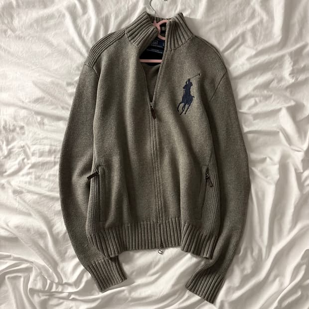 폴로 빅포니 니트집업