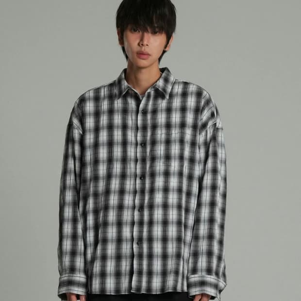 (2) 아이돈워너셀 체크 서츠 블랙