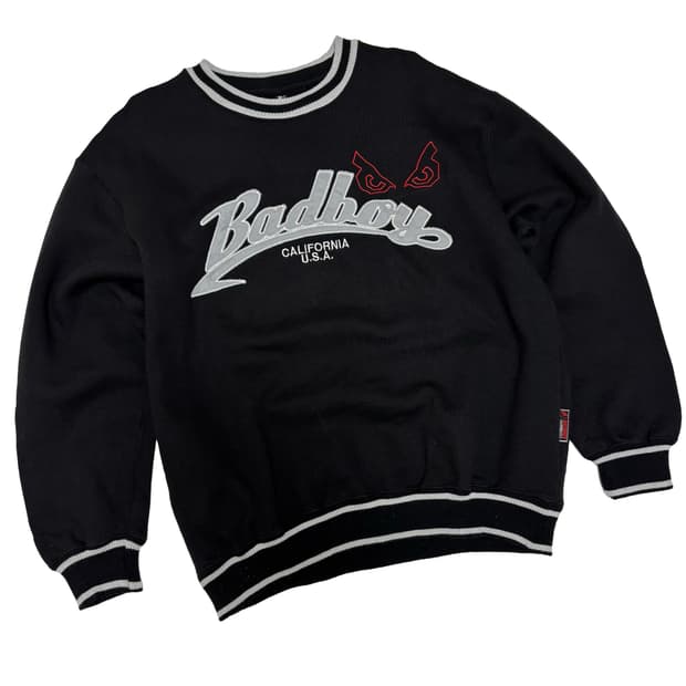 배드보이 캘리포니아 빅 로고 자수 라인 맨투맨