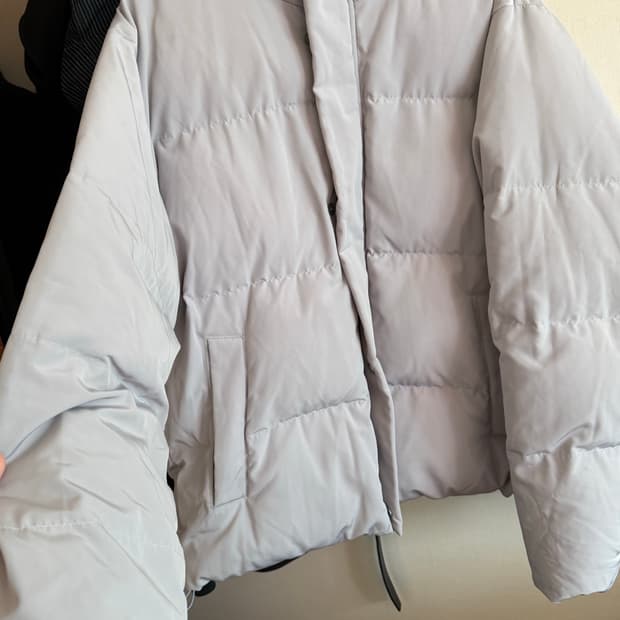 집시 라이트 그레이 숏패딩 구스다운 M 