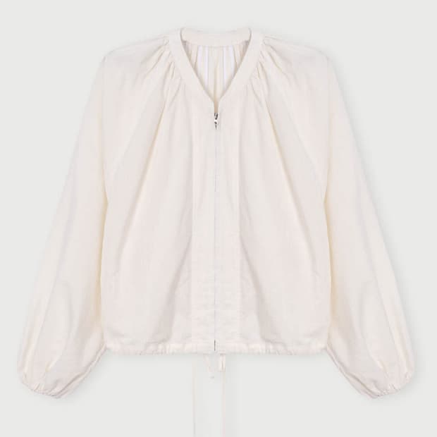 에토스 SHIRRING ZIPPER BLOUSE