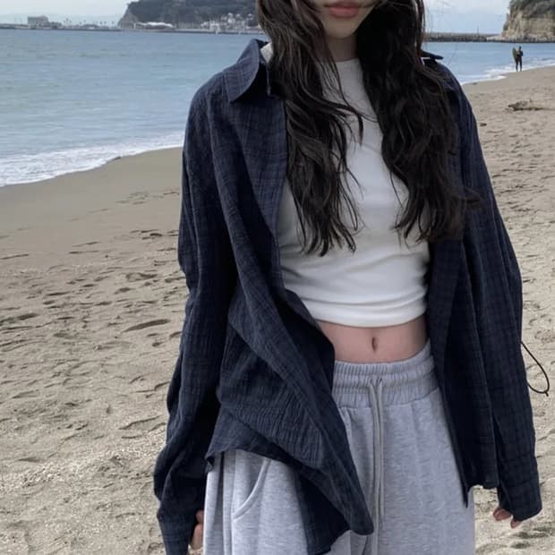 애니원모어 체크 셔츠