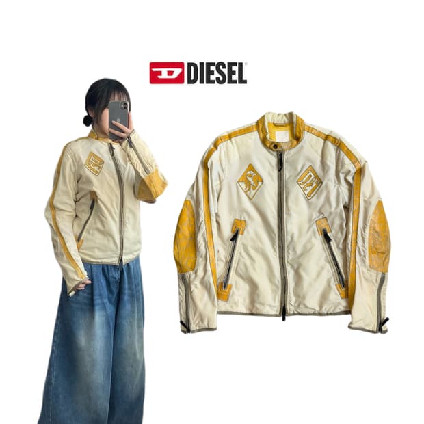 디젤 바이커 레더도킹 레이싱 자켓