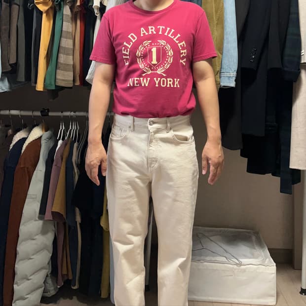 더블알엘 버건디 빈티지 반팔티