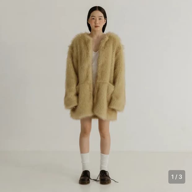 플리즈프로젝트 퍼자켓 베이지