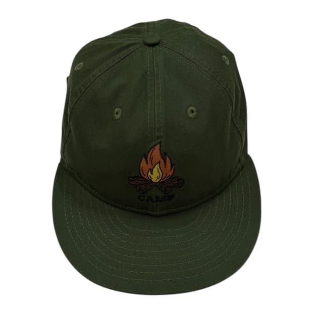 뉴에라 빈티지 레트로 크라운 캠프 심볼 스냅백 모자 카키 그린
