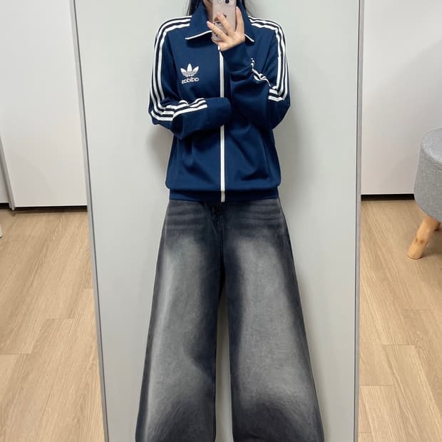 아디다스 유로파 자수로고 네이비 트랙탑 져지