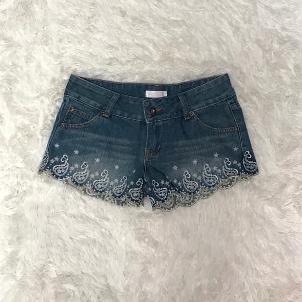 일본빈티지 리즈리사 플라워 디테일 숏 팬츠