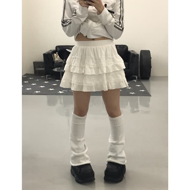 Jpn White Frill Mini Skirts