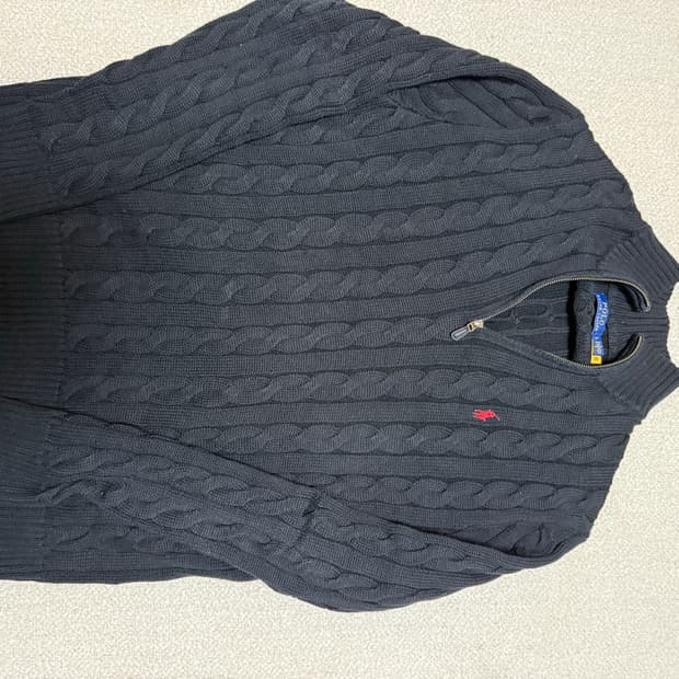 폴로랄프로렌 꽈배기반집업니트 L