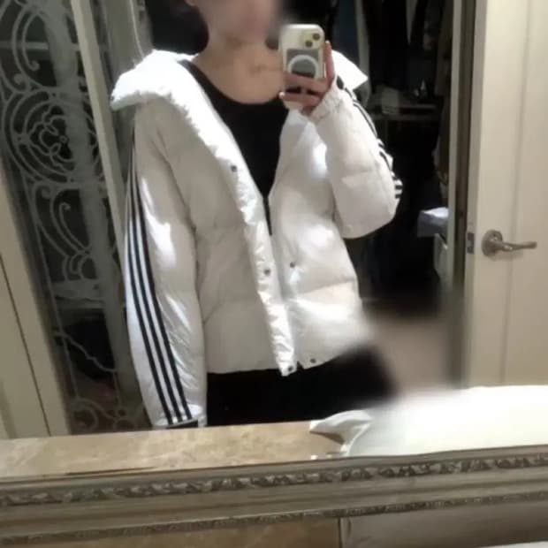 아디다스 3S 퍼프 다운 자켓 화이트 - KR 사이즈