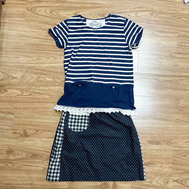 빈티지 레이스 도트 세트 히메갸루 로걀 모리걸 아오이유우 코이세이오깔