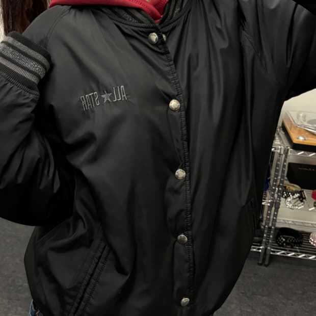 컨버스 폴리쉘 베이스볼 점퍼 블랙