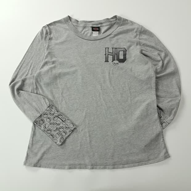 CK181 L 할리데이비슨 매디슨 스컬 썸홀 그레이 티셔츠