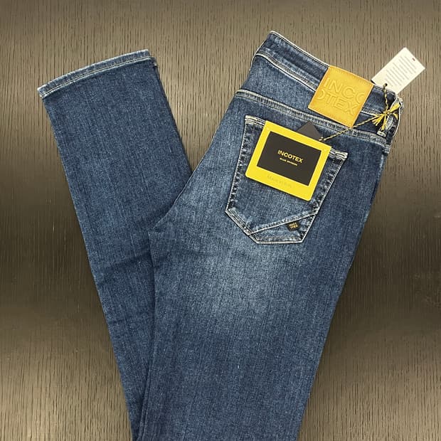 인코텍스 블루디비전 데님 진 33 미드블루 (새상품)