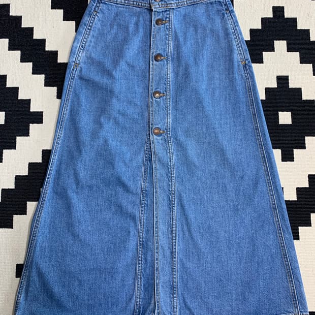 ZARA 자라 버튼플라이 데님 스커트_XS