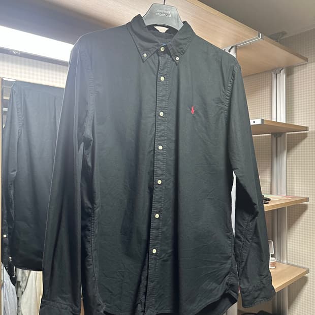 폴로 랄프로렌 클래식핏 가먼트다이 옥스포드셔츠 블랙 L