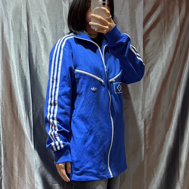 XL 아디다스 사선 투포켓 딥블루 트랙탑