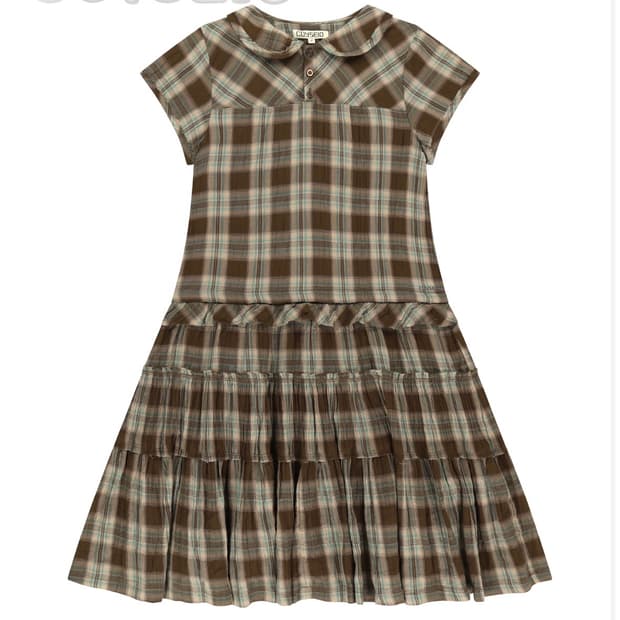 코이세이오 로우 엣지 체크 원피스 브라운 2사이즈