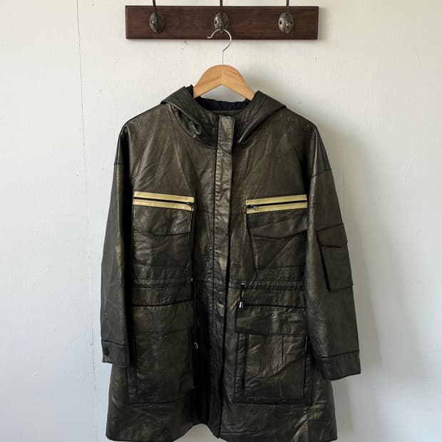 Max Cartizio 레더 후드자켓