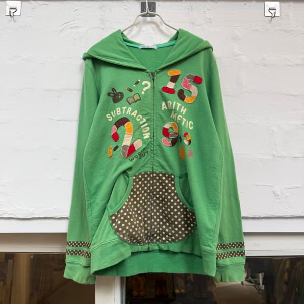 Rough 패치워크 후드집업 그린 F