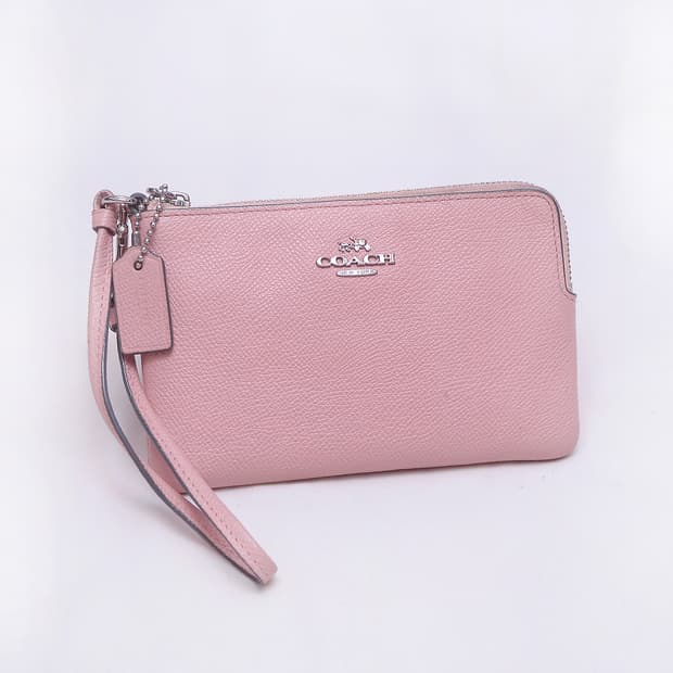 코치 (COACH) 새들레더 미니 핸들 클러치 월렛백 (인디핑크)