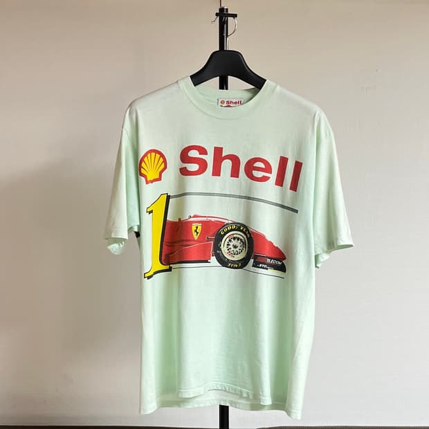 빈티지 f1 shell 프로모 반팔 티셔츠