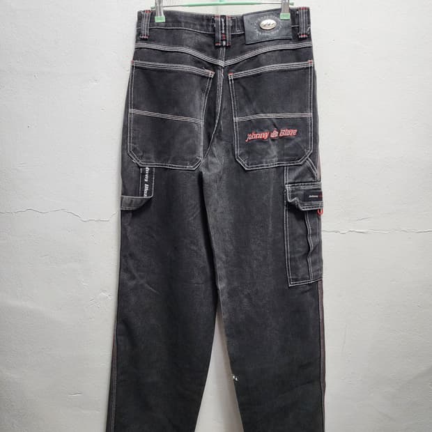 JOHNNY BLAZE 90s 흑청 워싱 카펜터 힙합팬츠
