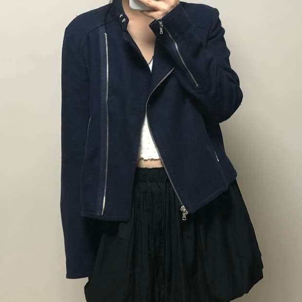 GAP 갭 네이비 코튼 라이더 자켓