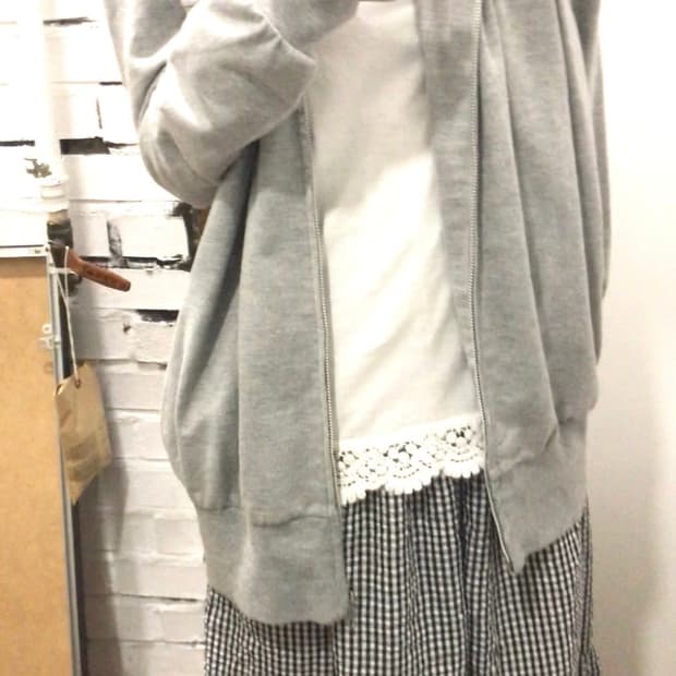 핀턱 롱 후드집업