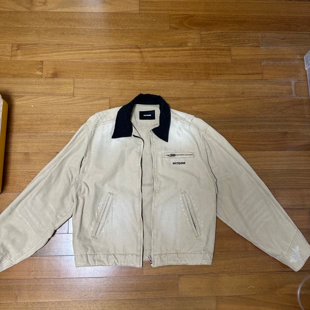 웰던 beige destroyed oxford jacket