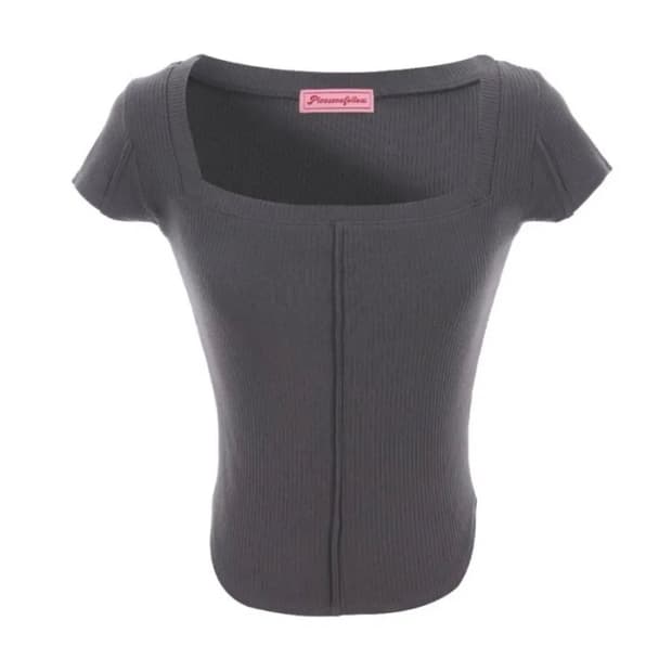 플노팔 구버전 바비탑 반팔 차콜