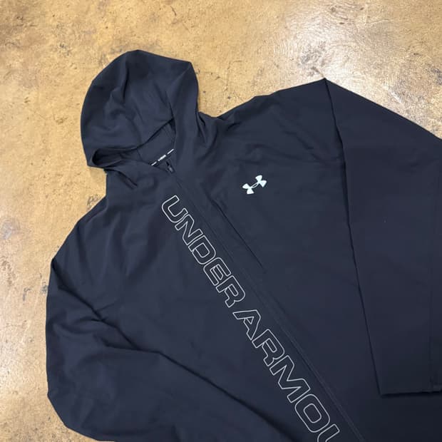 [정품/2XL] 언더아머 후드 바람막이 검정색 b15