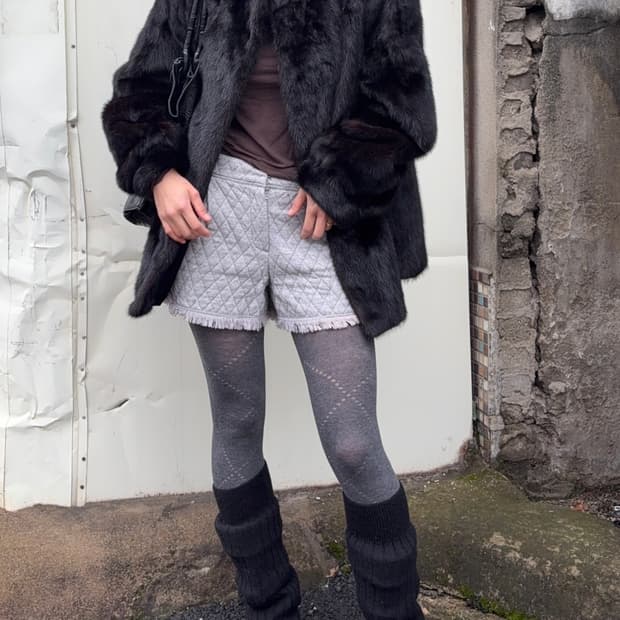 블랙브라운 밍크코트