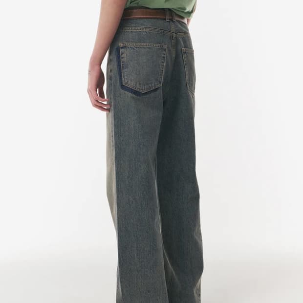 도프제이슨 스트레이트핏 트위스트 워시드 데님 팬츠