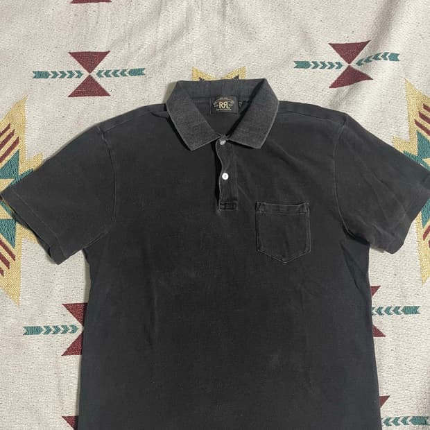 RRL 블랙 폴로셔츠(M)