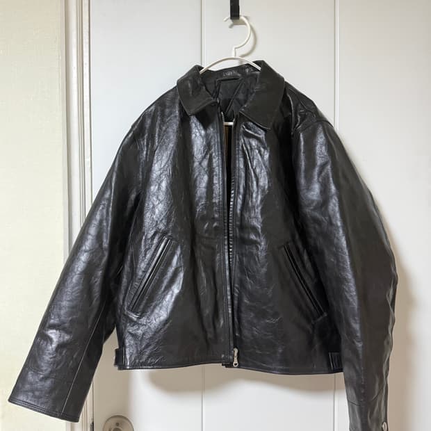 stussy garage leather jacket(m)