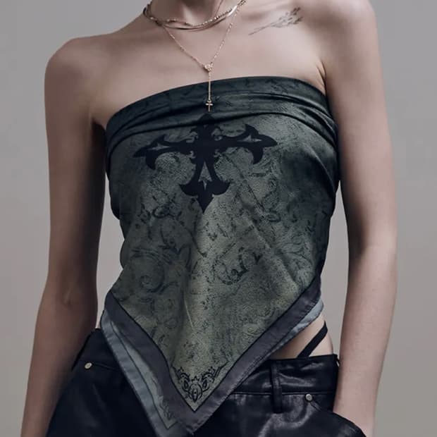 힐다 보헤미안 페이즐리 스카프 [카키]