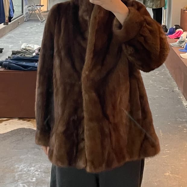 국제 모피 밍크 브라운 퍼 자켓 H2079