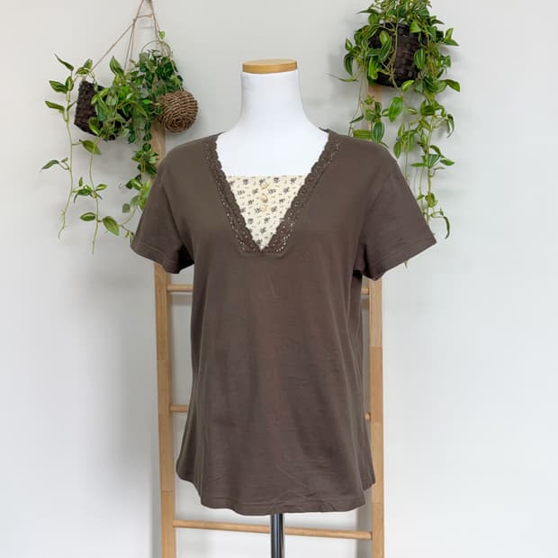 JPN/ 레이어드반팔티 레이어드티셔츠 모리걸반팔 모리룩반팔