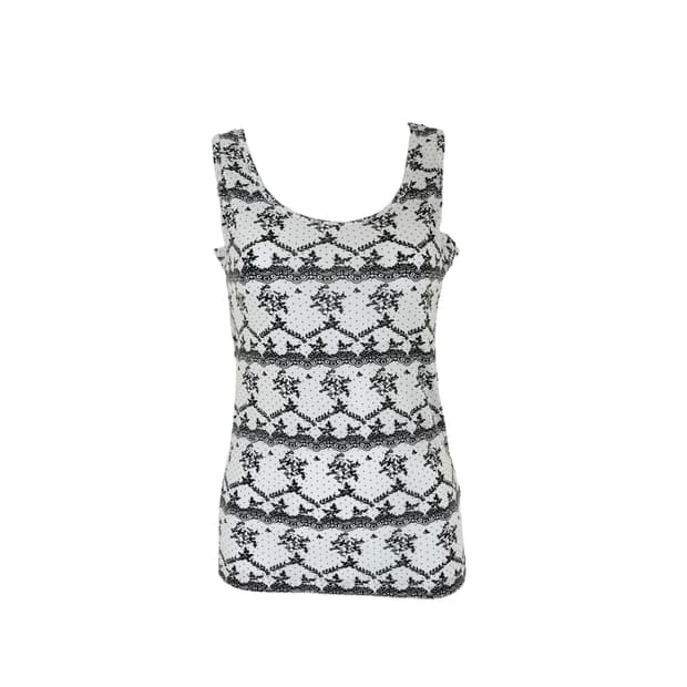 vintage lace print tank top