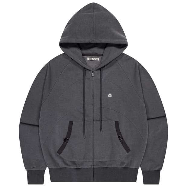 코이세이오 스트링 포켓 후드 집업 블랙